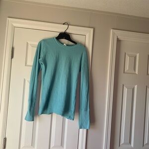 Sundance Aqua Blue Waffle Knit Top